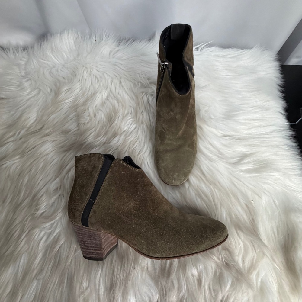 Aquatalia Marvin K Olive Green Suede Ankle Boots Made in Italy 5